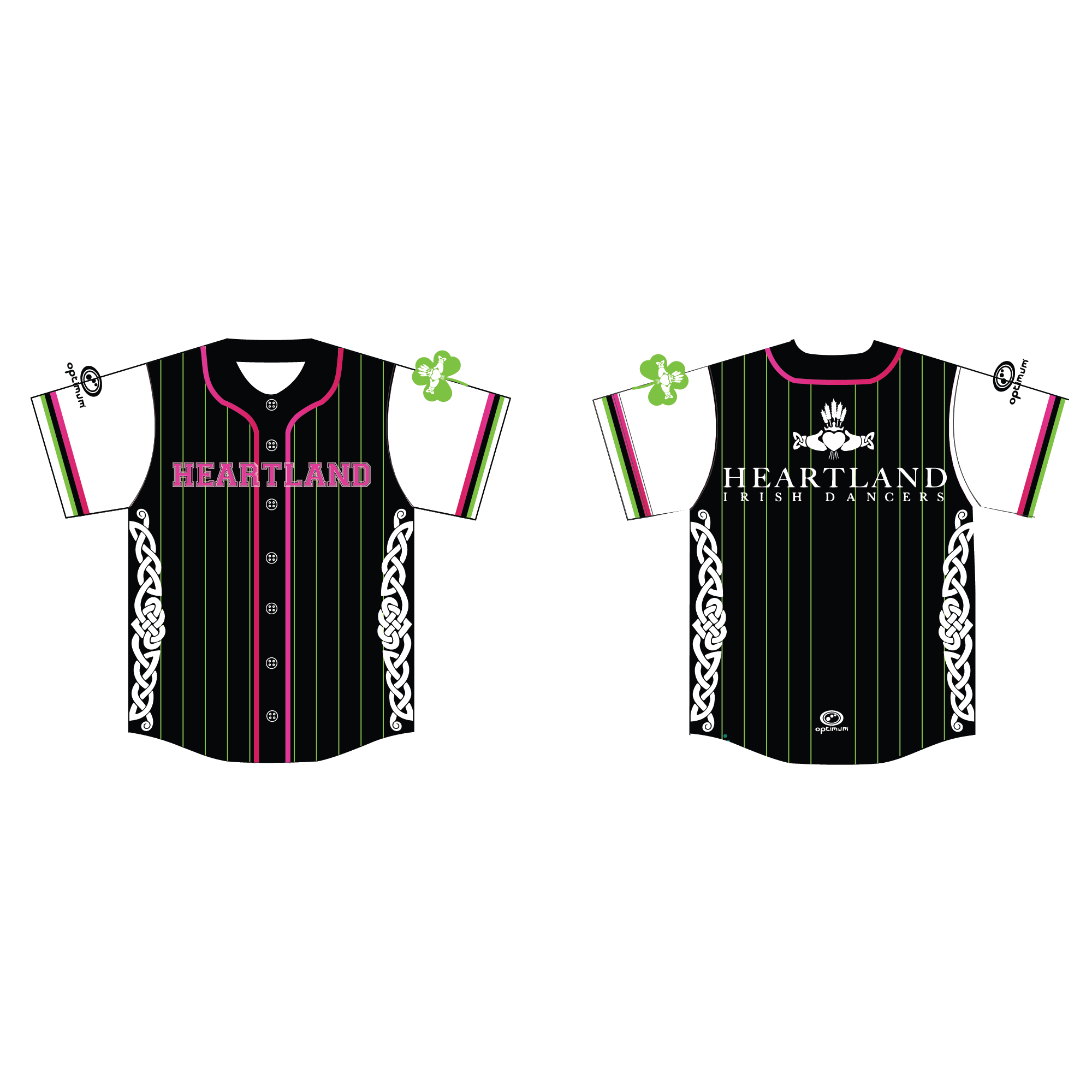 Heartlands Baseball Top (with pink) - Optimum Teamwear