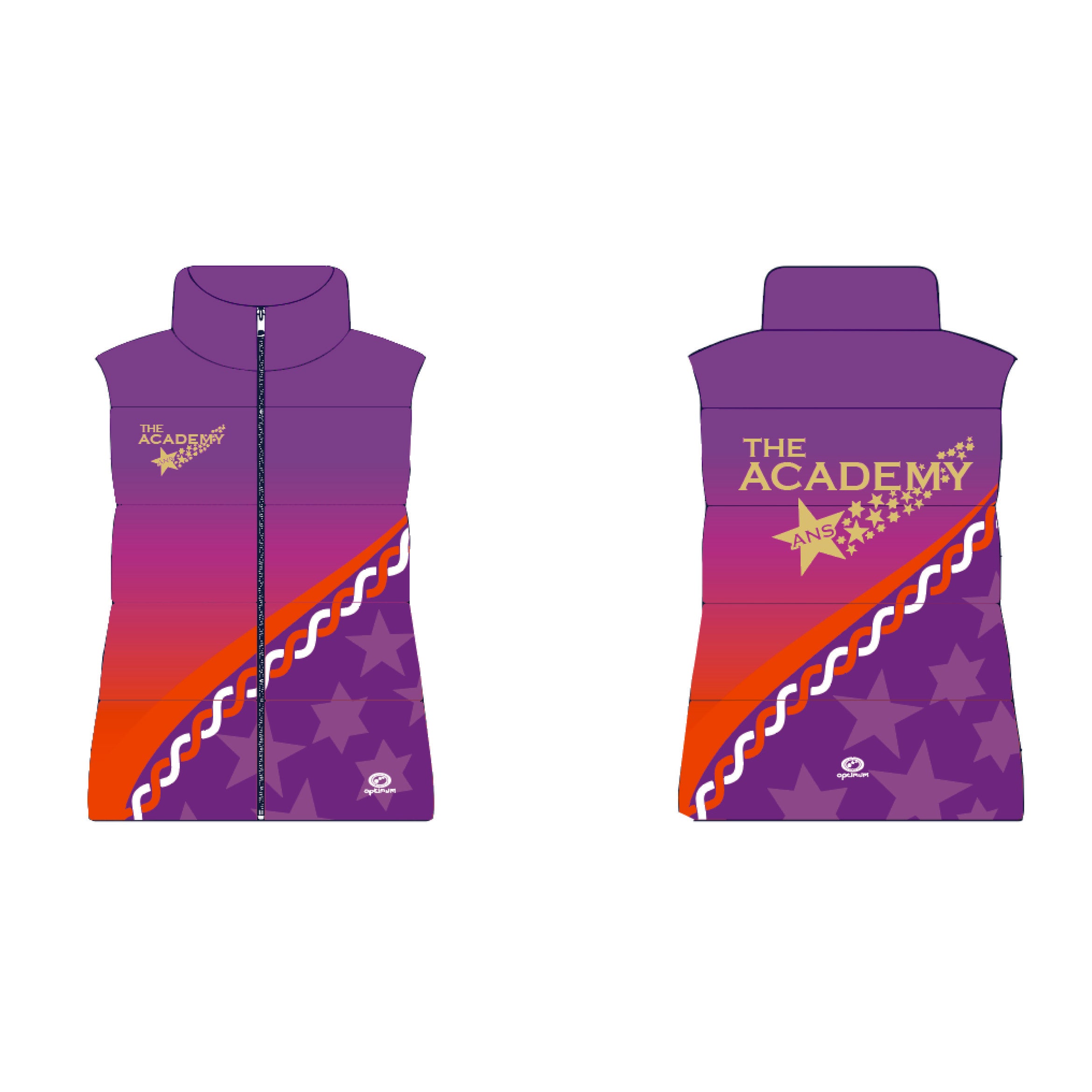 The Academy ANS Puffer Gillet - Optimum Teamwear