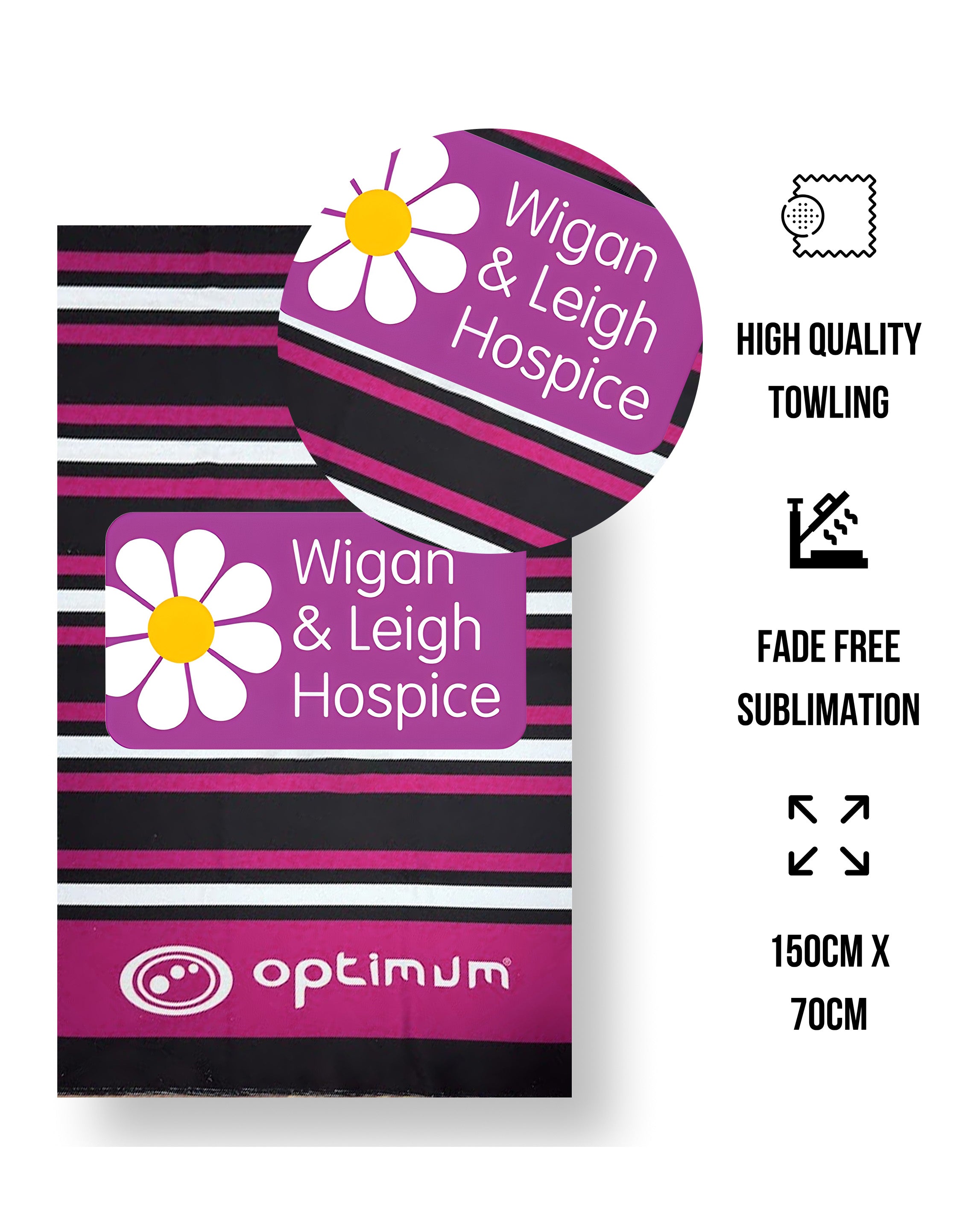 Wigan and leigh Hospice Beach Towel - Optimum Teamwear
