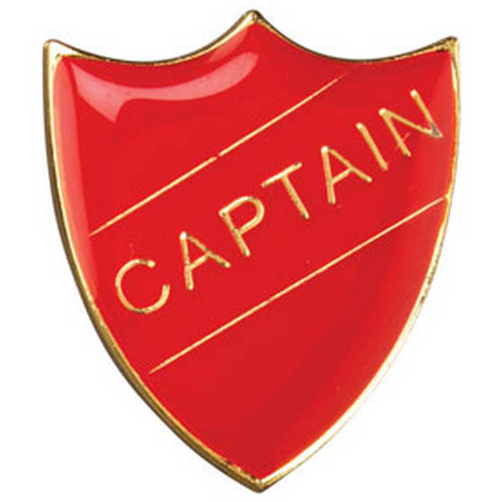 SCHOOL SHIELD BADGE (CAPTAIN) RED - 1.25in - Optimum Teamwear
