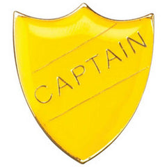 SCHOOL SHIELD BADGE (CAPTAIN) YELLOW - 1.25in - Optimum Teamwear