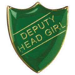 SCHOOL SHIELD BADGE (DEPUTY HEAD GIRL) GREEN - 1.25in - Optimum Teamwear