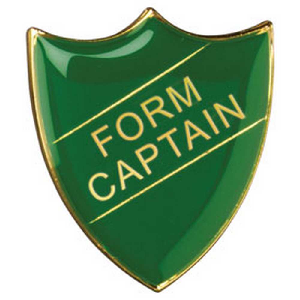 SCHOOL SHIELD BADGE (FORM CAPTAIN) GREEN - 1.25in - Optimum Teamwear