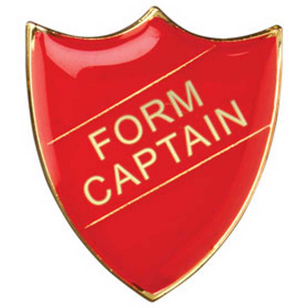 SCHOOL SHIELD BADGE (FORM CAPTAIN) RED - 1.25in - Optimum Teamwear