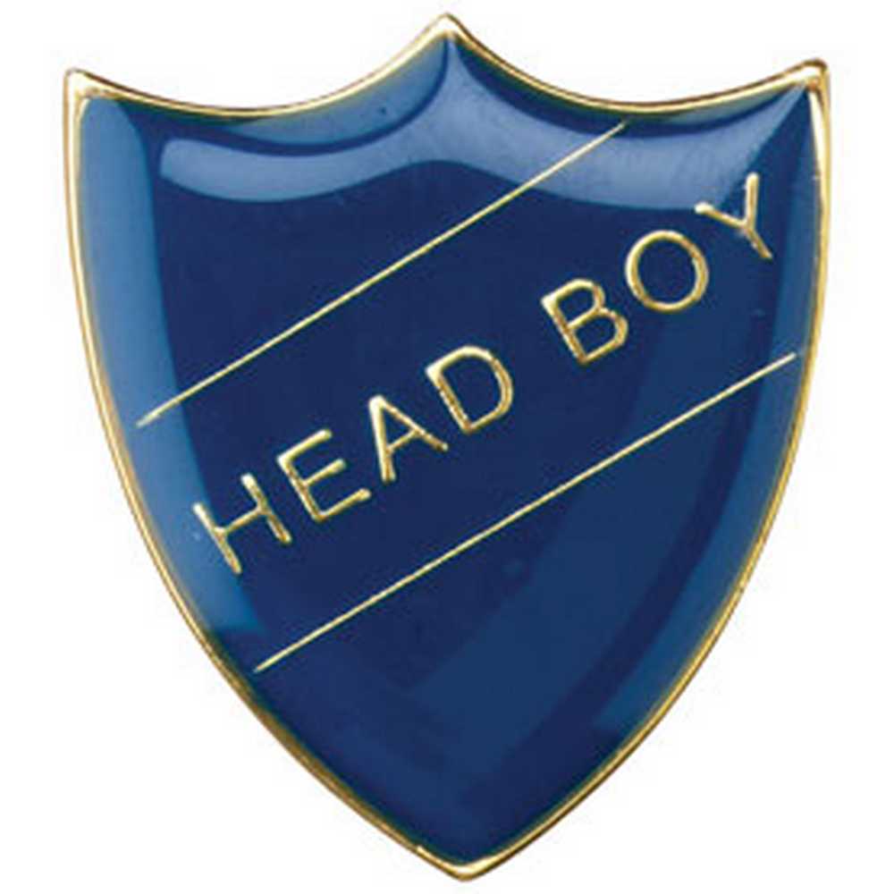 SCHOOL SHIELD BADGE (HEAD BOY) BLUE - 1.25in - Optimum Teamwear