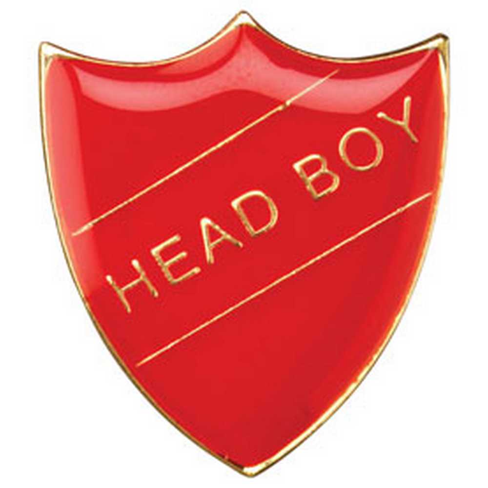 SCHOOL SHIELD BADGE (HEAD BOY) RED - 1.25in - Optimum Teamwear