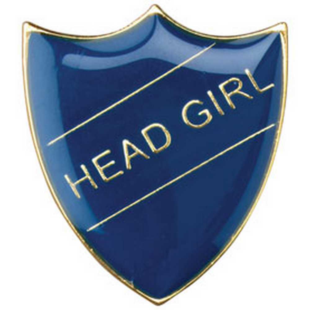 SCHOOL SHIELD BADGE (HEAD GIRL) BLUE - 1.25in - Optimum Teamwear