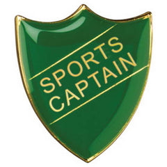 SCHOOL SHIELD BADGE (SPORTS CAPTAIN) GREEN - 1.25in - Optimum Teamwear