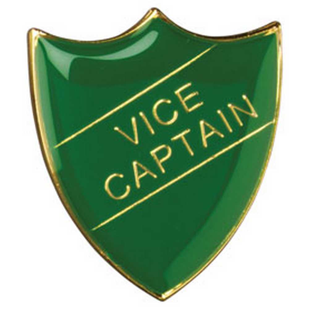 SCHOOL SHIELD BADGE (VICE CAPTAIN) GREEN - 1.25in - Optimum Teamwear