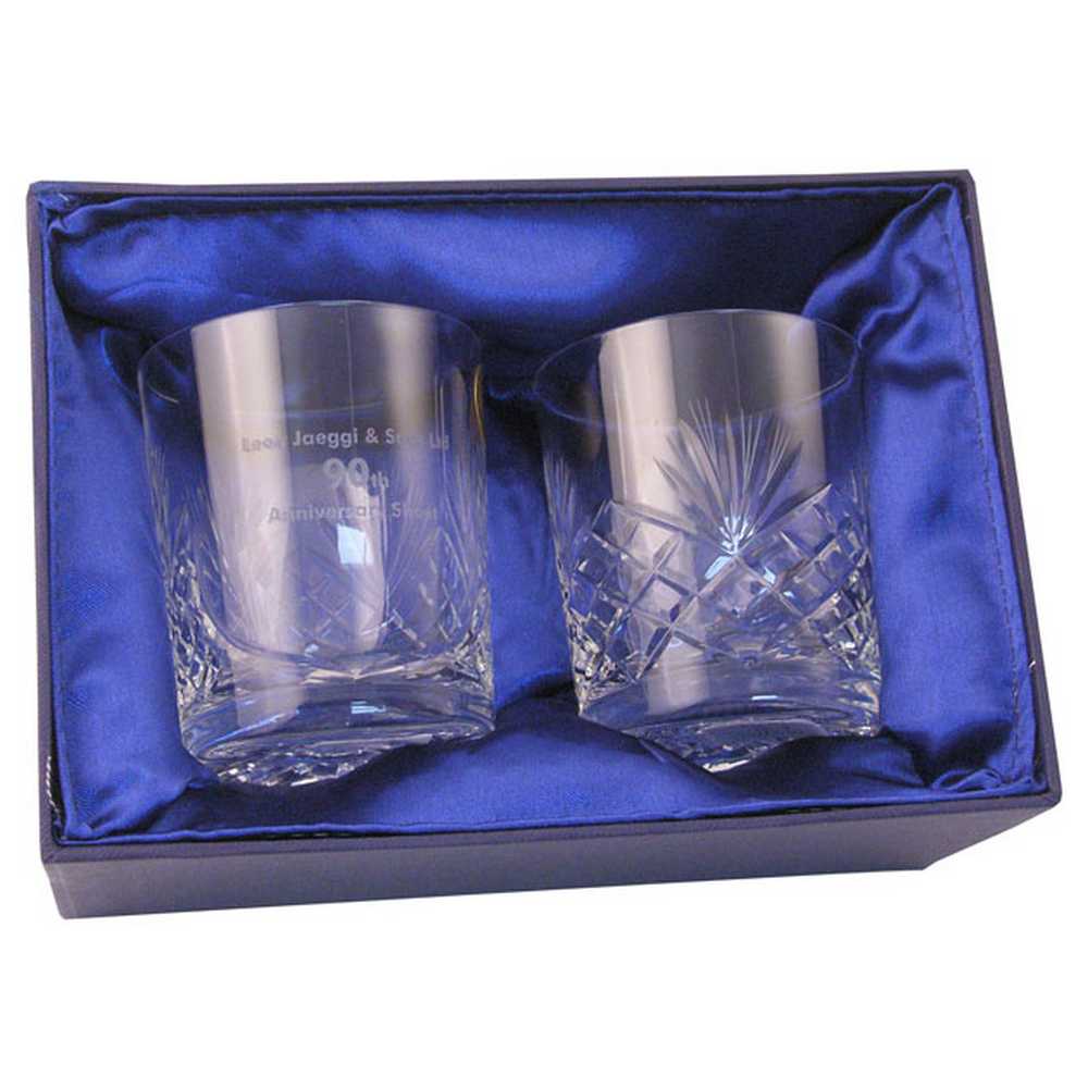 BLUE PRESENTATION BOX FITS 1 WINE OR 2 WHISKEY OR 2 BRANDY - 218 x 148 x 100mm - Optimum Teamwear