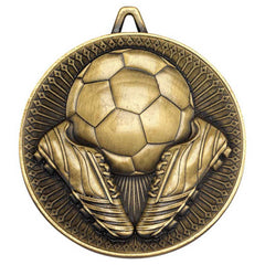 FOOTBALL DELUXE MEDAL ANTIQUE GOLD - 2.35in - Optimum Teamwear
