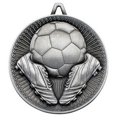 FOOTBALL DELUXE MEDAL ANTIQUE SILVER - 2.35in - Optimum Teamwear