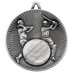 CRICKET DELUXE MEDAL ANTIQUE SILVER - 2.35in - Optimum Teamwear