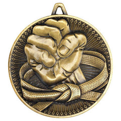 MARTIAL ARTS DELUXE MEDAL ANTIQUE GOLD - 2.35in - Optimum Teamwear