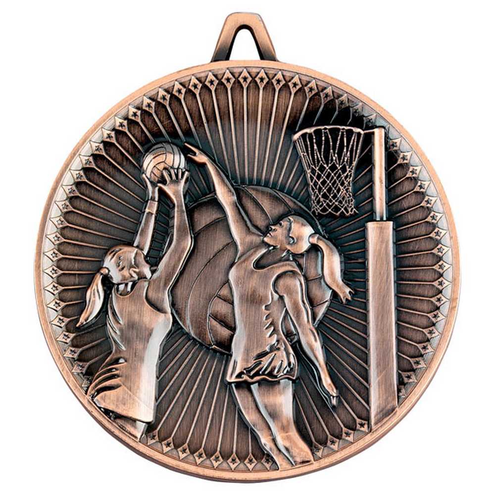 NETBALL DELUXE MEDAL BRONZE - 2.35in - Optimum Teamwear