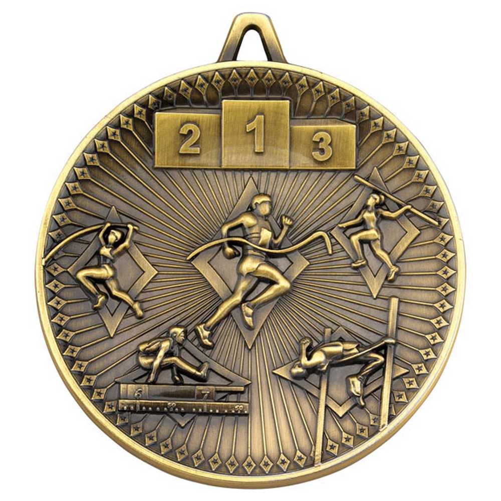ATHLETICS DELUXE MEDAL ANTIQUE GOLD - 2.35in - Optimum Teamwear