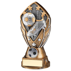 BRZ/SILV DIAMOND COLUMN + 'FOOTBALL' DISC & PLATE (1in CEN) - 6.75in