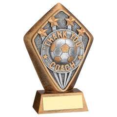 BRZ/GOLD DIAMOND HOLDER WITH 'THANK YOU COACH' DISC AND PLATE - 5.25in - Optimum Teamwear