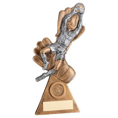 BRZ/PEW/GOLD FEMALE GOALKEEPER ON GLOVES WITH PLATE (1in CENTRE) - 9.25in - Optimum Teamwear