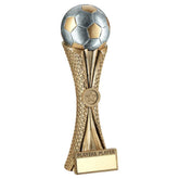 BZ/PW/G FOOTBALL ON TRI-MESH COLUMN WITH PLATE (1in CEN) PLAYERS PLAYER - 12in - Optimum Teamwear