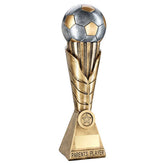 BRZ/PEW/GOLD FOOTBALL ON LEAF COLUMN WITH PLATE (1in CEN) PARENTS PLAYER - 12" - Optimum Teamwear