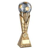 BRZ/PEW/GOLD FOOTBALL ON LEAF COLUMN WITH PLATE (1in CEN) PLAYERS PLAYER - 12" - Optimum Teamwear
