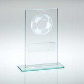 JADE GLASS WITH SILVER FOOTBALL AND PLATE (1in CENTRE) - 5.5in - Optimum Teamwear