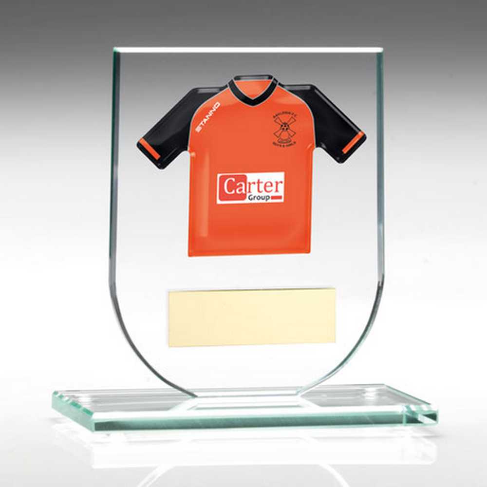 JADE GLASS SHIELD PLAQUE (6mm THICK) - 3.75in - Optimum Teamwear