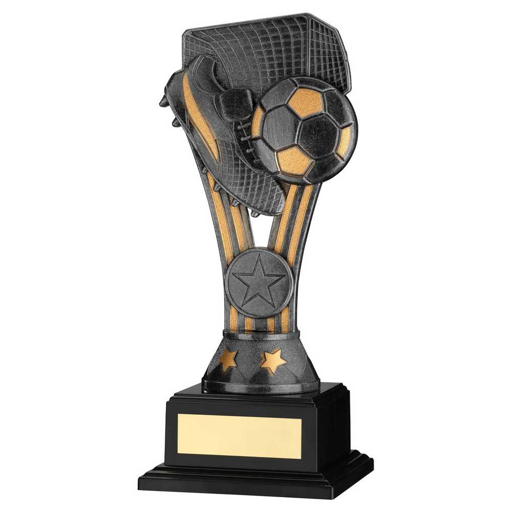 PEWTER/GOLD PLASTIC 'WEMBLEY' FIGURE ON BASE (1in CEN) - 7.5in - Optimum Teamwear
