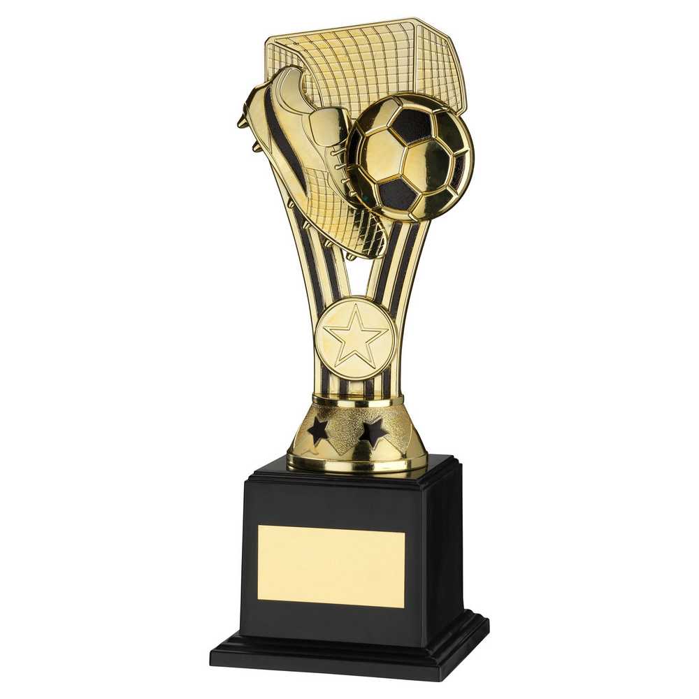 GOLD/BLACK PLASTIC 'WEMBLEY' FIGURE ON BASE (1in CEN) - 8.5in - Optimum Teamwear