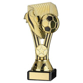 GOLD/BLACK PLASTIC 'WEMBLEY' FIGURE ON BLACK MARBLE TROPHY - (1in CEN) - 6.75in - Optimum Teamwear