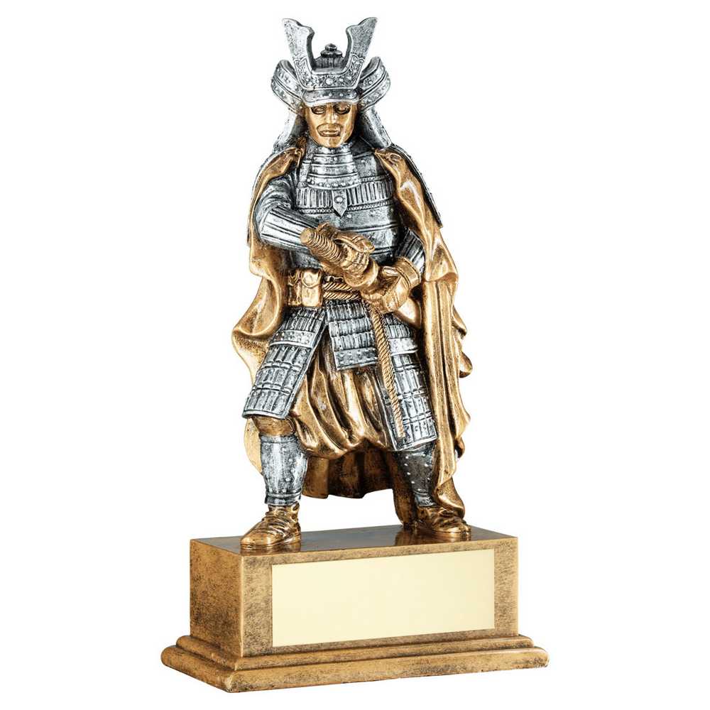 BRZ/PEW/GOLD SAMURAI FIGURE WITH PLATE - 8in - Optimum Teamwear