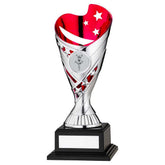 SILVER/PINK PLASTIC 'SABRE' CUP ASSEMBLED ON BASE (1in CEN) - 7.5in - Optimum Teamwear