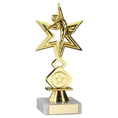 GOLD 'DANCE/GYM' STAR FIGURE ASSEMBLED ON MARBLE (1in CEN) - 7in - Optimum Teamwear
