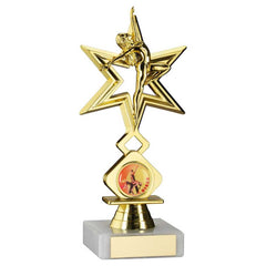 GOLD 'DANCE/GYM' STAR FIGURE ASSEMBLED ON MARBLE (1in CEN) - 7in - Optimum Teamwear