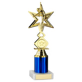 GOLD/BLUE 'DANCE/GYM' STAR FIGURE ASSEMBLED ON MARBLE (1" CEN/2" TUBE) - 9in - Optimum Teamwear