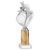 SILVER/GOLD 'DANCE/GYM' FIGURE ASSEMBLED ON MARBLE (2" CEN/3" TUBE) - 10in - Optimum Teamwear