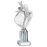 SILVER 'DANCE/GYM' FIGURE ASSEMBLED ON MARBLE (2" CEN/2" TUBE) - 9in - Optimum Teamwear