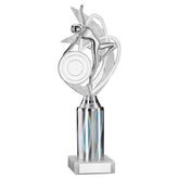 SILVER 'DANCE/GYM' FIGURE ASSEMBLED ON MARBLE (2" CEN/3" TUBE) - 10in - Optimum Teamwear