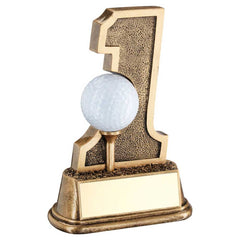 BRZ/GOLD GOLF 'HOLE IN ONE' BALL HOLDER WITH PLATE - 6in - Optimum Teamwear