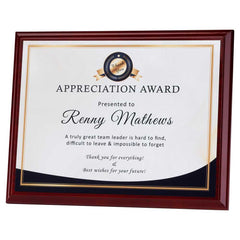 ROSEWOOD PLAQUE WITH WHITE SUBLIMATION FRONT (LANDSCAPE) - 7 x 9in - Optimum Teamwear