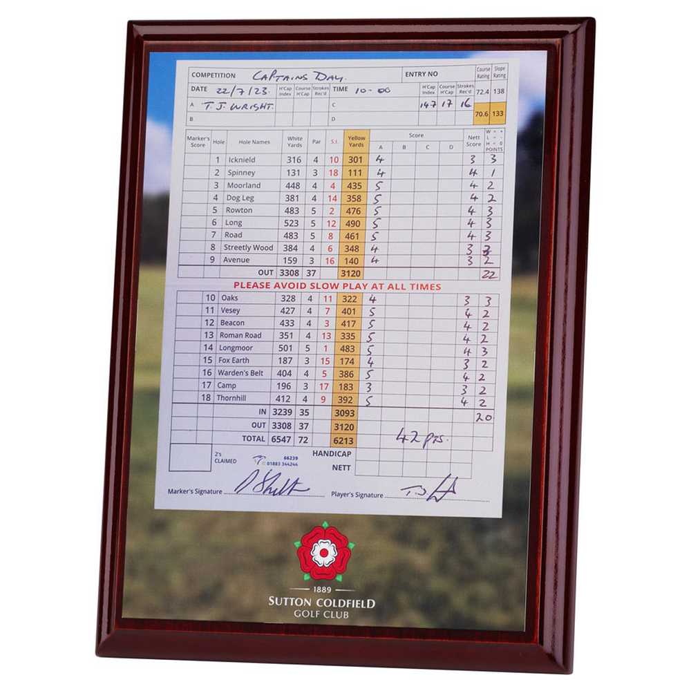 ROSEWOOD PLAQUE WITH WHITE SUBLIMATION FRONT (PORTRAIT) - 6 x 8in - Optimum Teamwear