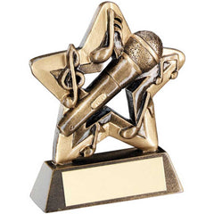 BRZ/GOLD MUSIC MINI STAR WITH PLATE - 3.75in - Optimum Teamwear