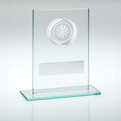 JADE/SILVER GLASS WITH DARTS INSERT AND PLATE - 4.5in - Optimum Teamwear
