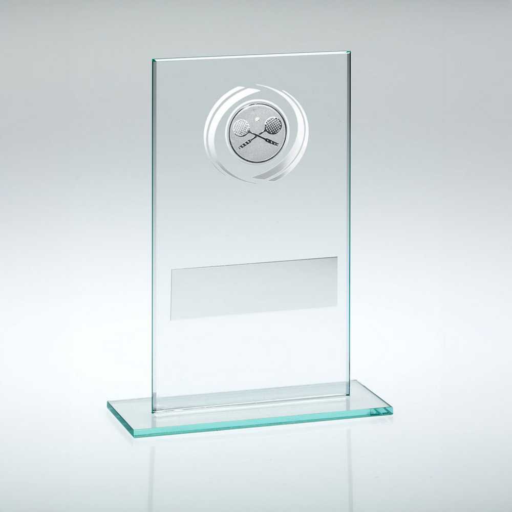 JADE/SILVER GLASS WITH SQUASH INSERT AND PLATE - 5.5in - Optimum Teamwear