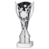 SILVER/BLACK PLASTIC 'FLASH' CUP ASSEMBLED ON MARBLE (1in CEN) - 8in - Optimum Teamwear
