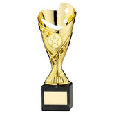 GOLD PLASTIC 'SABRE' CUP ON BLACK MARBLE ASSEMBLED TROPHY (1" CEN) - 8in - Optimum Teamwear