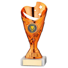 COPPER/WHITE PLASTIC 'SABRE' CUP ASSEMBLED ON MARBLE (1in CEN) - 7in - Optimum Teamwear