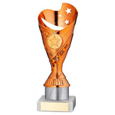 COPPER/WHITE PLASTIC 'SABRE' CUP ASSEMBLED ON MARBLE (1in CEN) - 8in - Optimum Teamwear