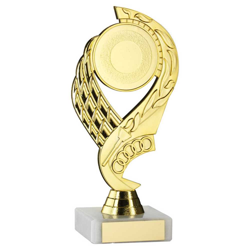 GOLD 'OLYMPIC' HOLDER ASSEMBLED ON MARBLE (2in CENTRE) - 7in - Optimum Teamwear